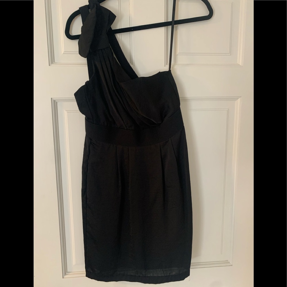 BCBGeneration black one shoulder mini dress
